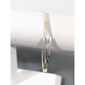 Mexico 925 Silver Modernist Hinge Bangle Bracelet 7" 15.98g